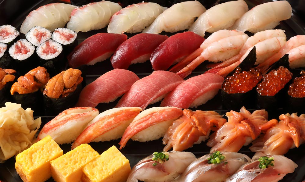 Olika sorters sushi